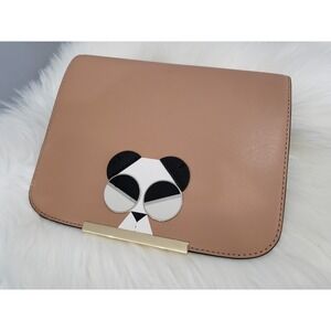 Kate Spade Heritage Make It Mine Spademals PANDA BLACK WHITE DOG PURSE FLAP